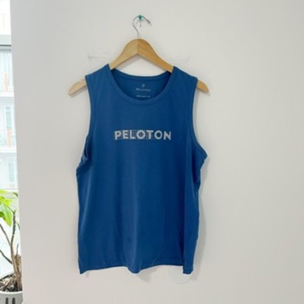 Peloton Blue Logo Muscle Tank Size Large